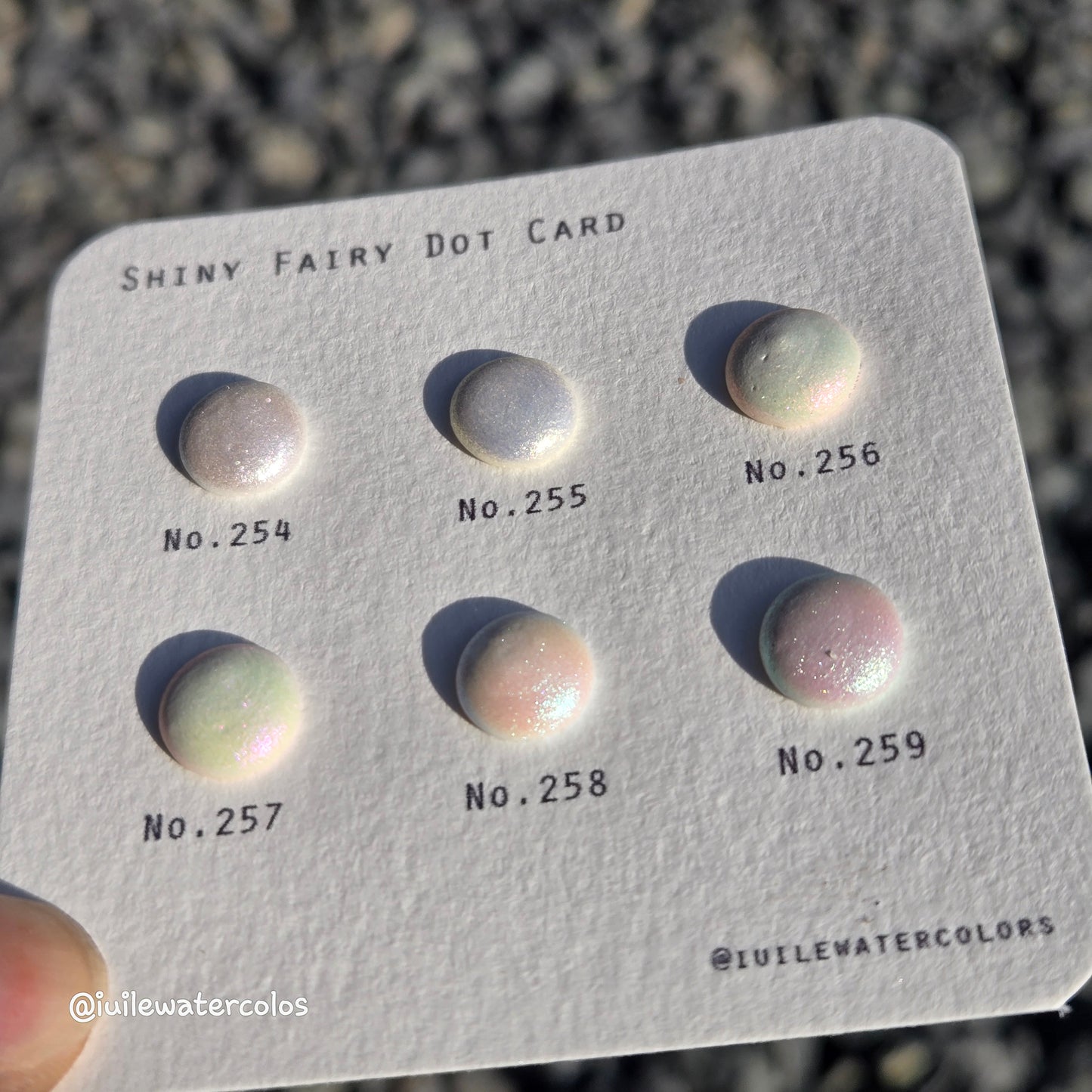 Shiny Fairy Dot Card Handmade Metallic Shimmer Color Shift Watercolor Paints