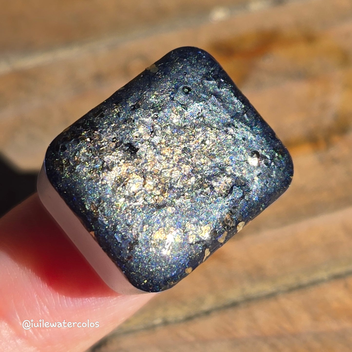 Lapis Lazuli Handmade Matte Base With Gold Shimmer Watercolor Paints by iuilewatercolors