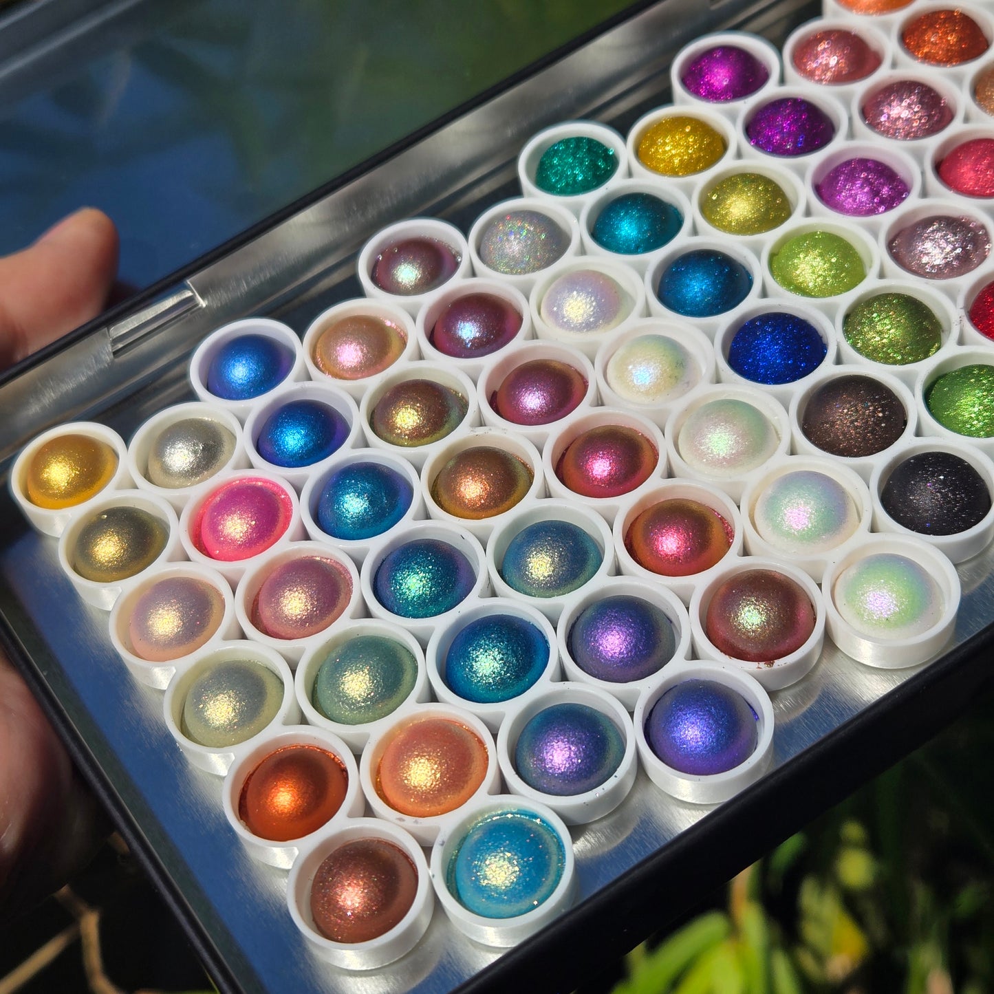 3 & 4 Magical Drop Tiny Sampler set Handmade Shimmer Hologram Color shift Chrome mica Chameleon Watercolor Paint