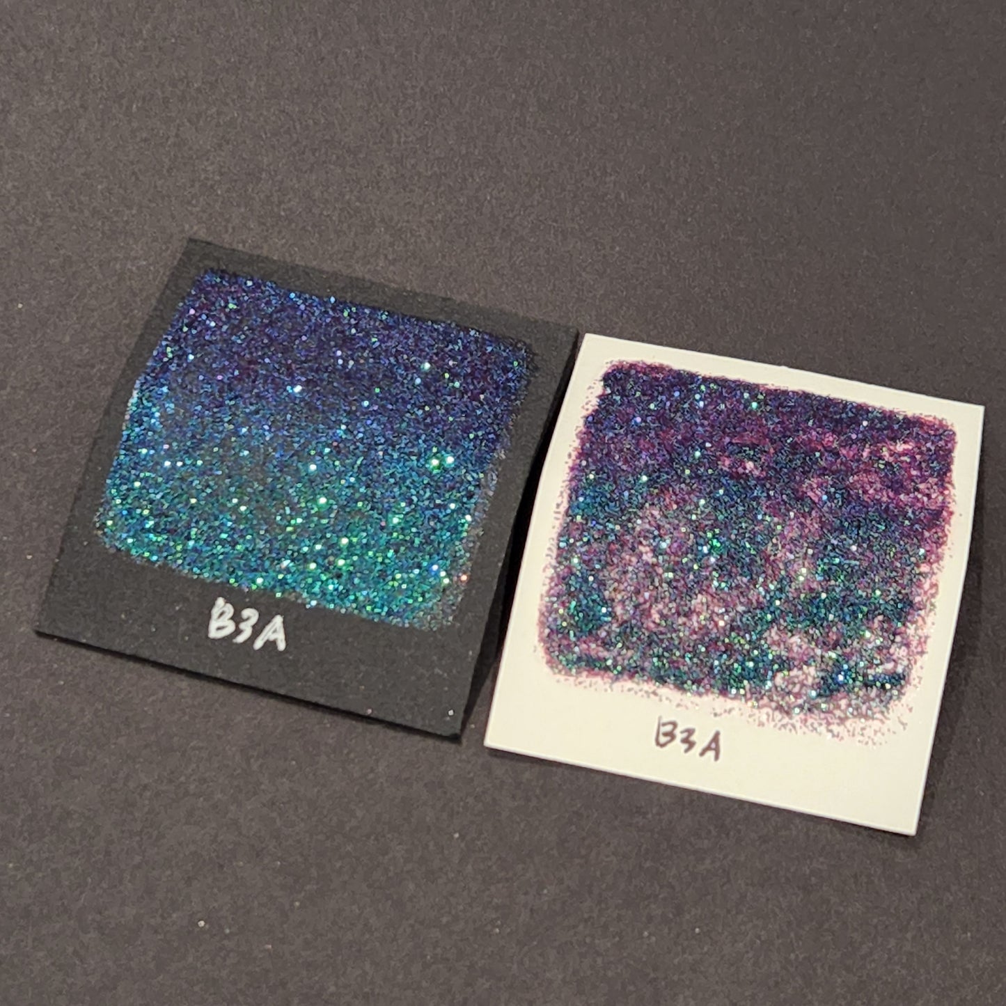 B3A Glitter chunky glitter watercolor paint Half pan