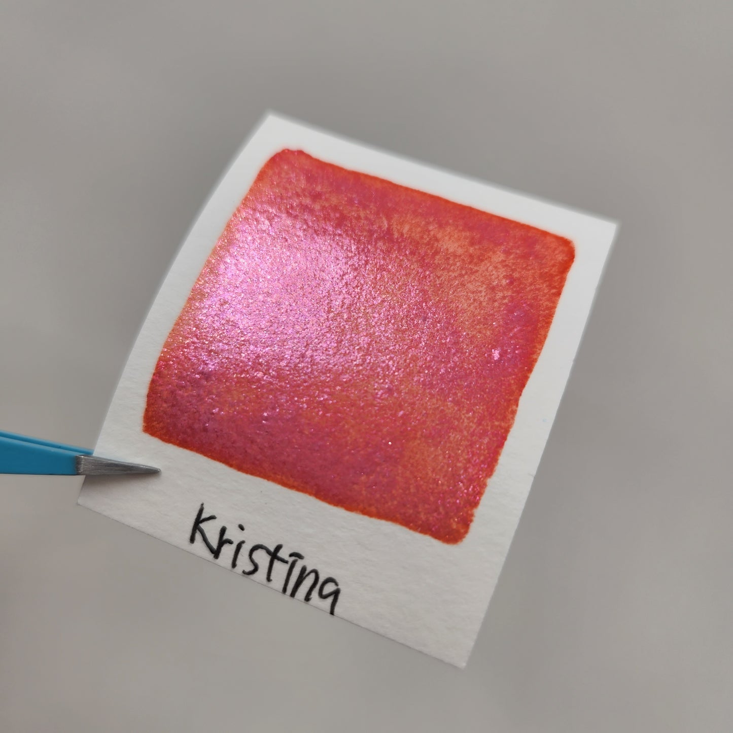 Kristina The Artist flakes mica Handmade watercolor paint half pan