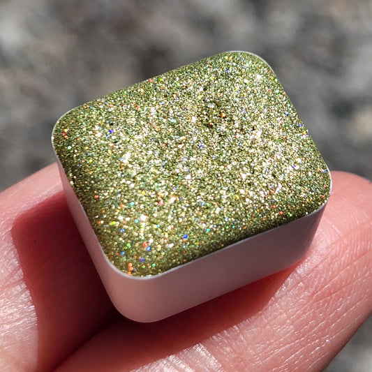 HG7 Holo Glitter Handmade watercolor paints holographic half pan