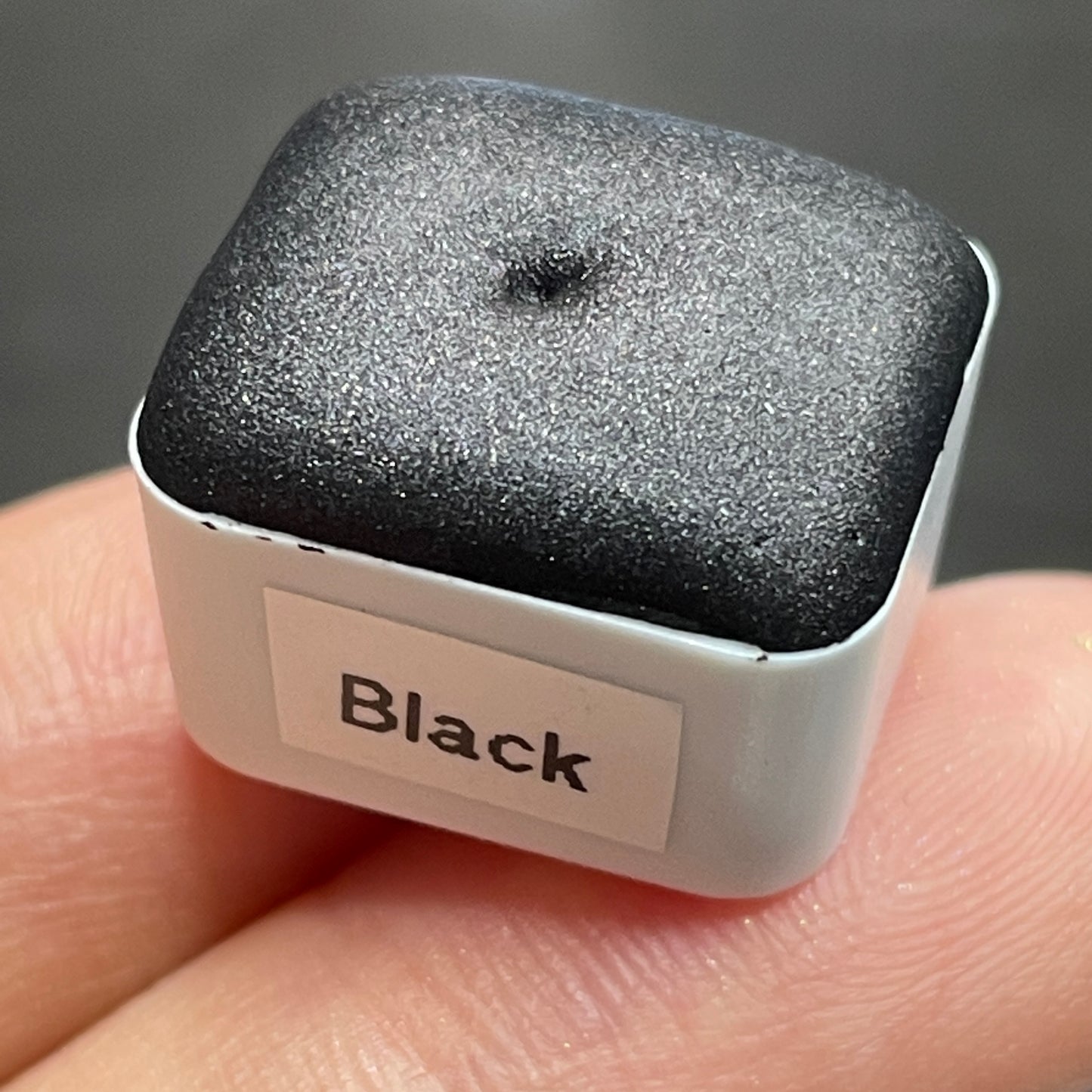 Black Christmas Chrome watercolor paint half pan