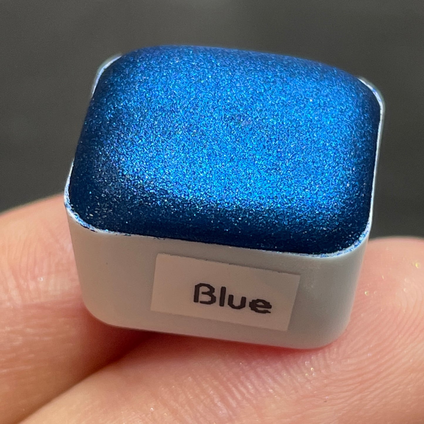 Blue Christmas Chrome watercolor paint half pan