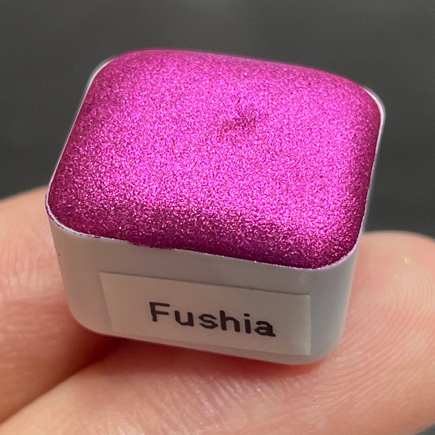 Fuchsia Christmas Chrome watercolor paint half pan
