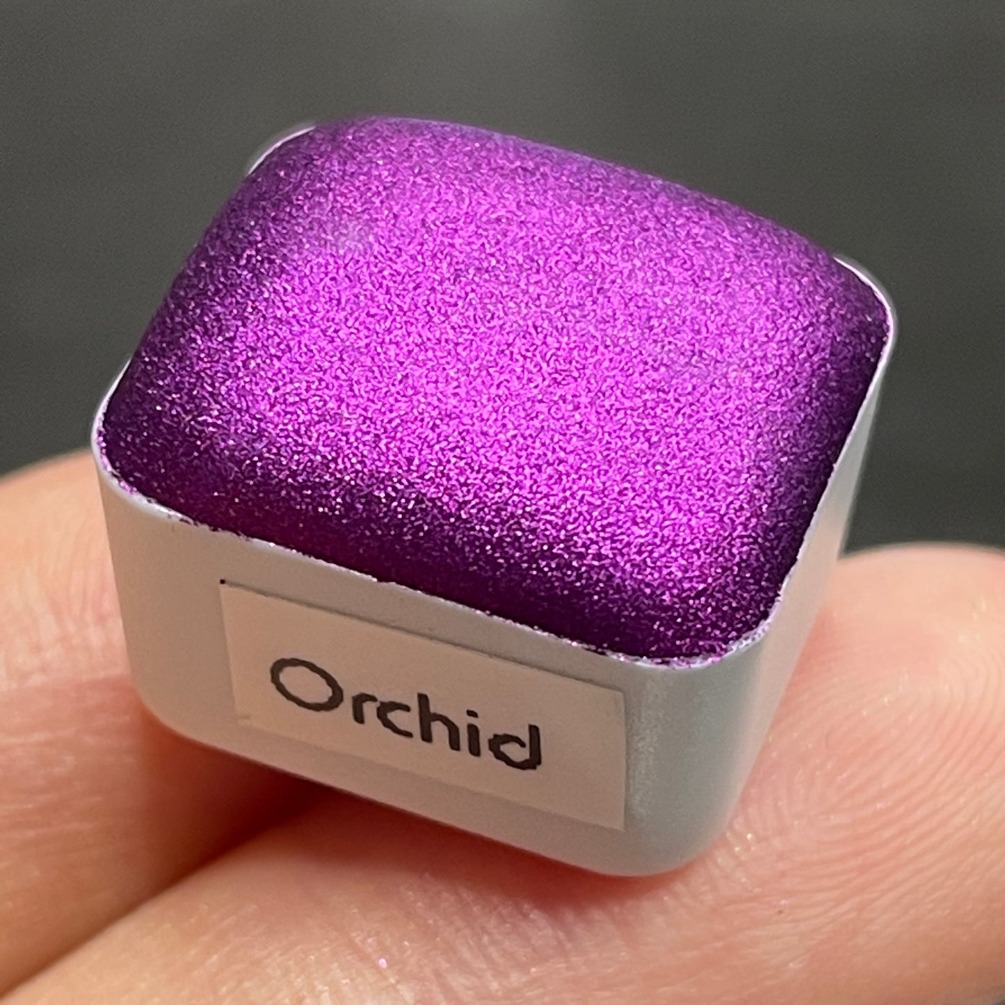 Orchid Christmas Chrome watercolor paint half pan