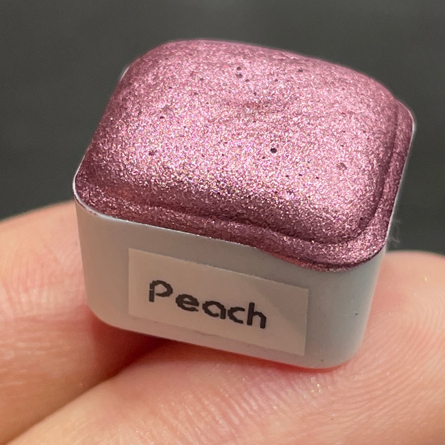 Peach Christmas Chrome watercolor paint half pan
