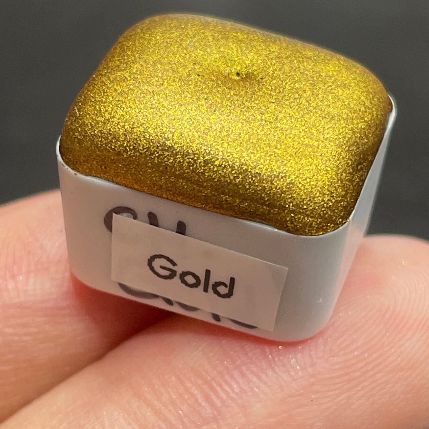 Gold Christmas Chrome watercolor paint half pan