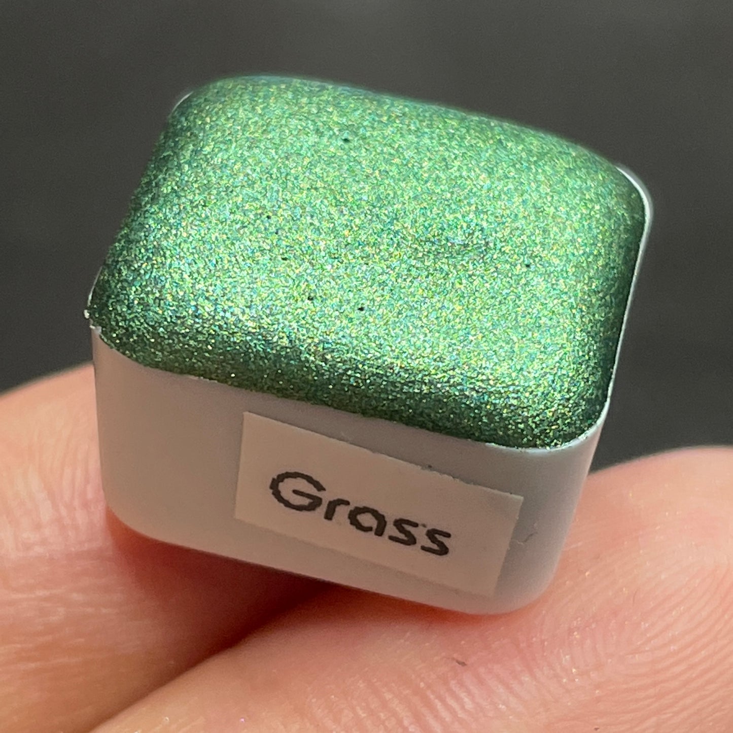 Grass Christmas Chrome watercolor paint half pan
