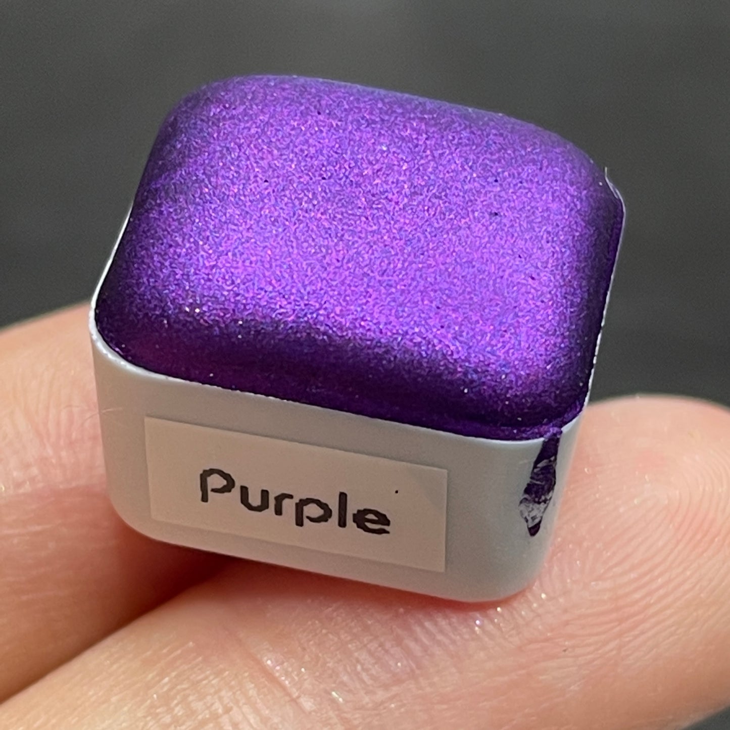 Purple Christmas Chrome watercolor paint half pan