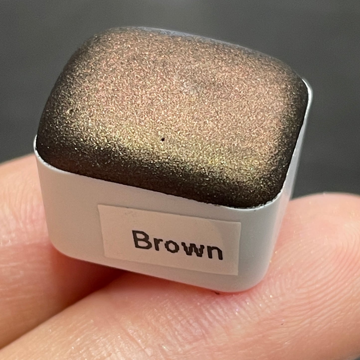 Brown Christmas Chrome watercolor paint half pan