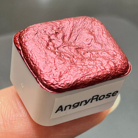 Angry rose pink watercolor paints half pan