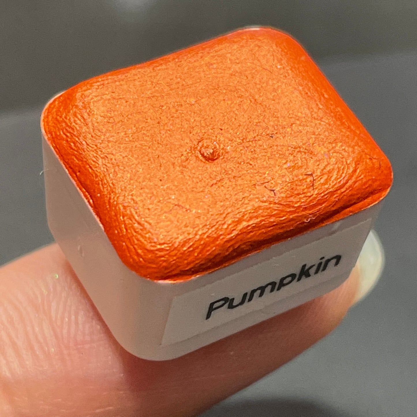 Pumpkin head orange watercolor paints half pan