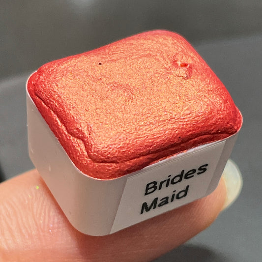 Bridesmaid orange watercolor paints half pans