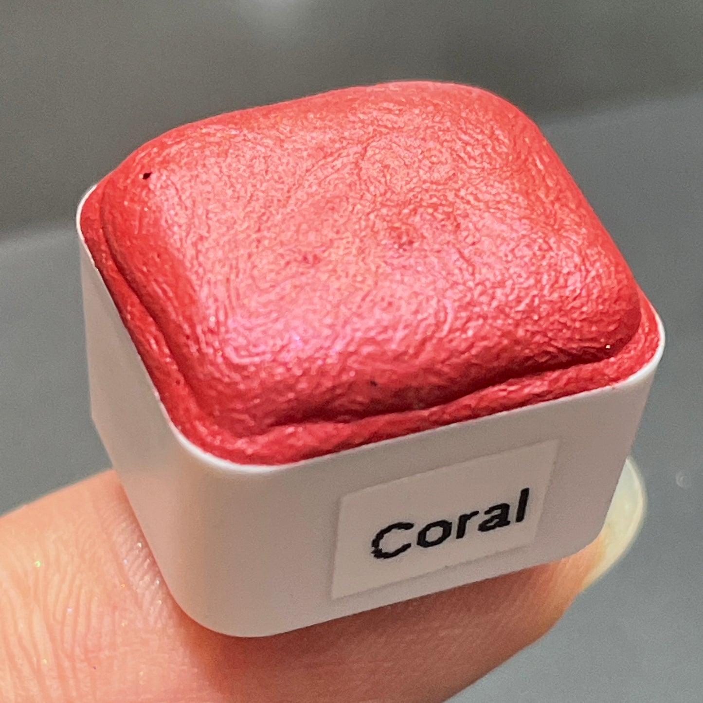 Coral pink watercolor paints Half pans
