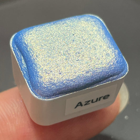 Azure blue watercolor paints Half pan