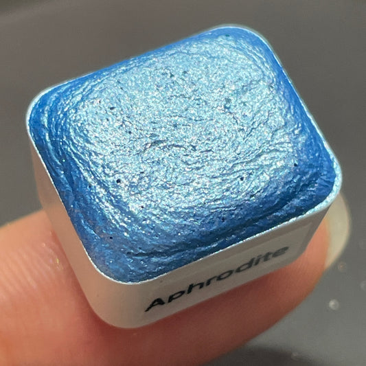 Aphrodite blue watercolor paints half pan