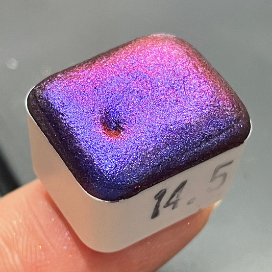 No. 14.5 Shiny handmade colorshift watercolor paints Half pan