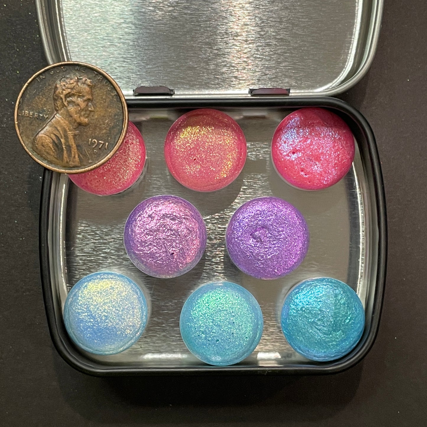 Button Disney princess set handmade colorshift shimmer watercolor paints