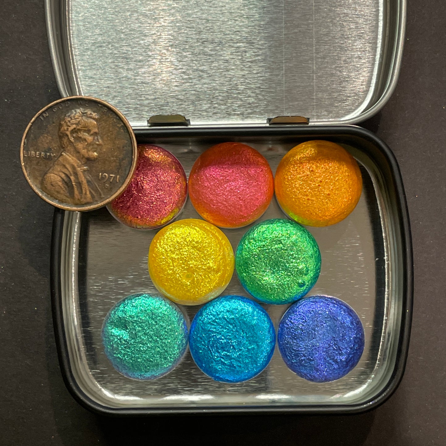 Button Rainbow CS set handmade super color shift watercolor paints