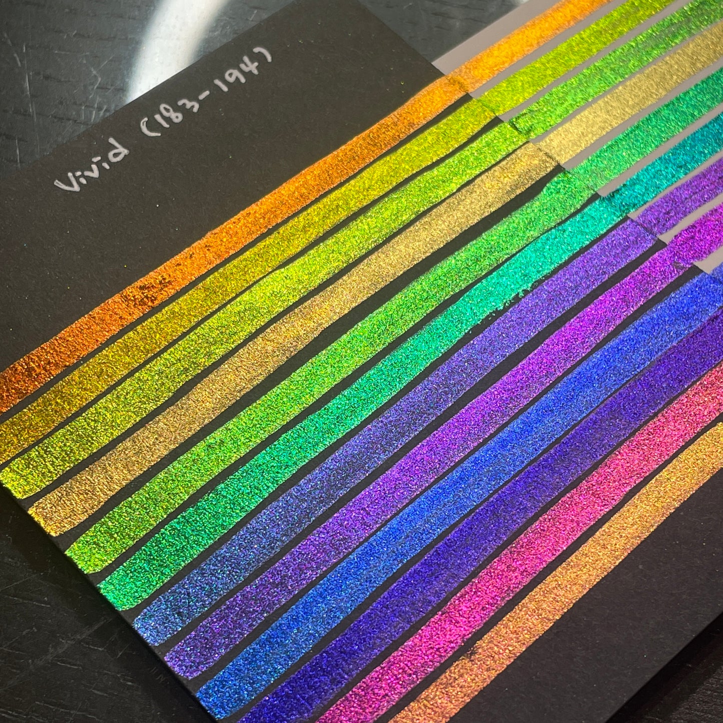 Vivid Dot Card Tester Sampler Watercolor Shimmer Glittery Paints