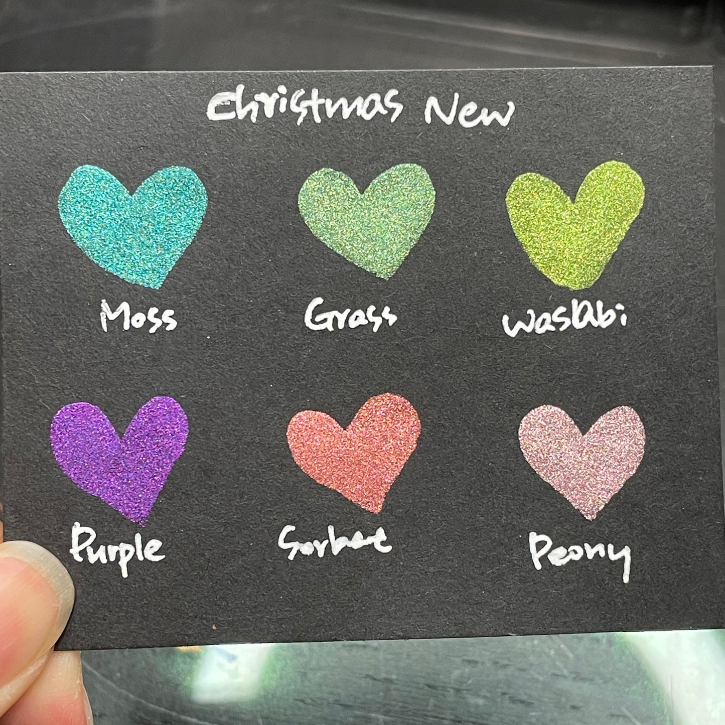 New Christmas Dot Card Tester Sampler Watercolor Shimmer Glittery Paints