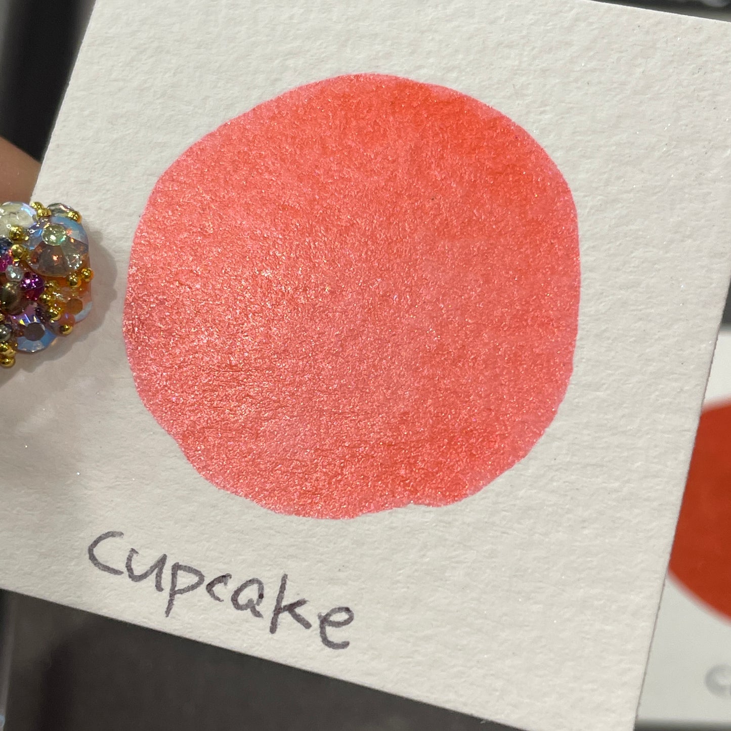 Cupcake Pink Orange Shimmer Metallic Watercolor Paints Half Pans Autumn2022