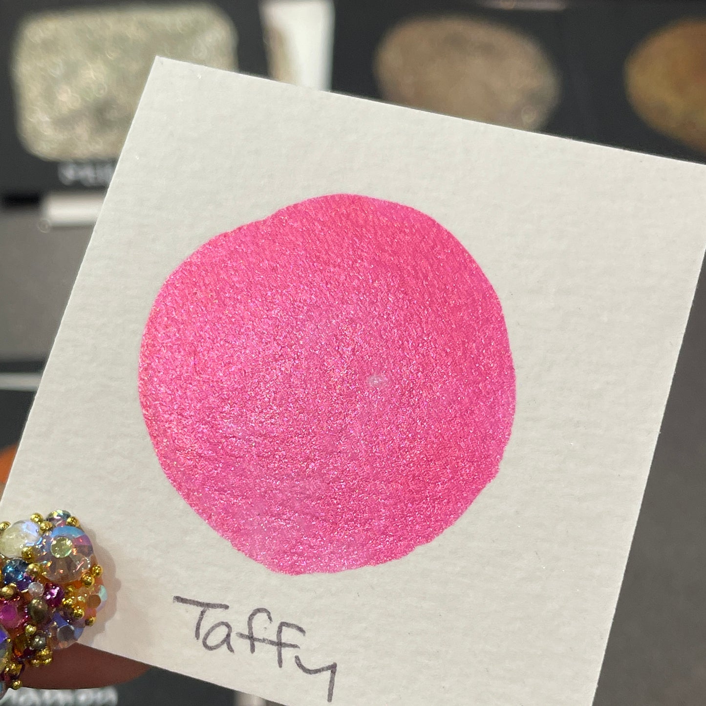 Taffy Pink Shimmer Metallic Watercolor Paints Half Pans Autumn2022