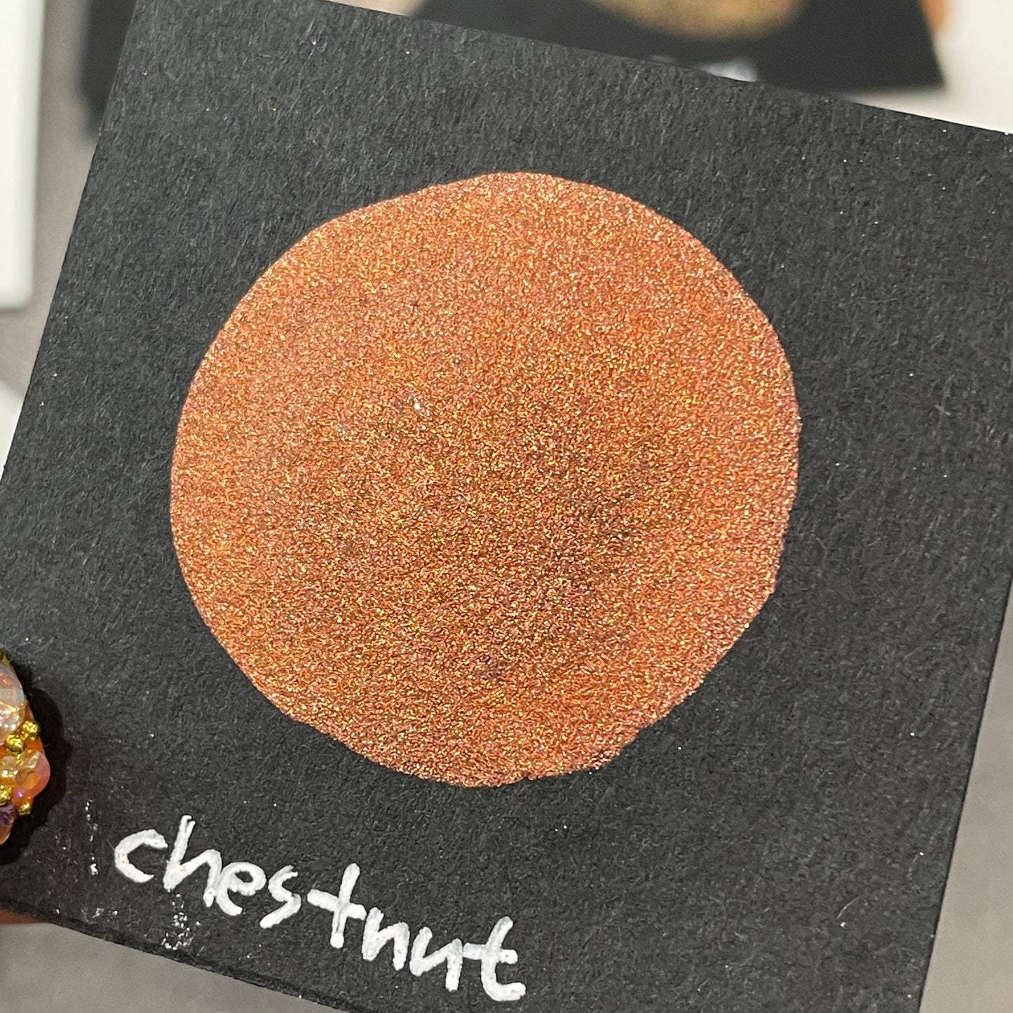 Chestnut Brown Shimmer Metallic Watercolor Paints Half Pans Autumn2022