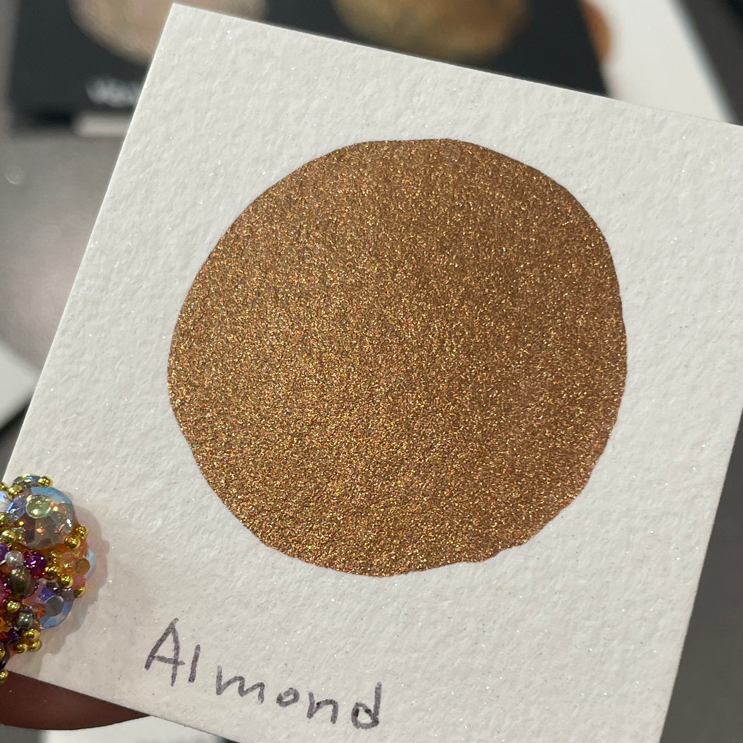 Almond Brown shimmer metallic Watercolor Paints Half Pans Autumn2022