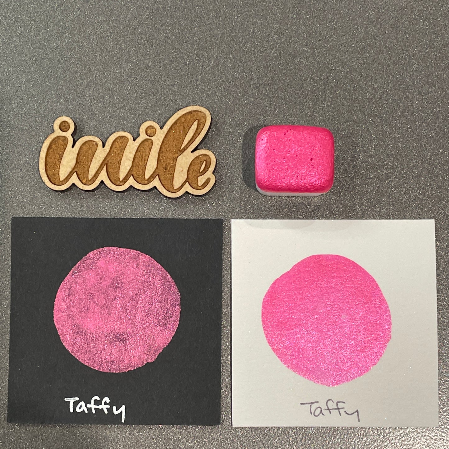 Taffy Pink Shimmer Metallic Watercolor Paints Half Pans Autumn2022