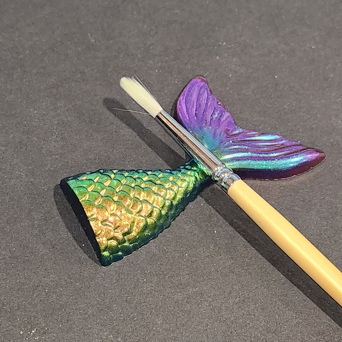 Mermaid Tail Brush Rest Pen Holder Pigment Epoxy Calligraphy Watercolor