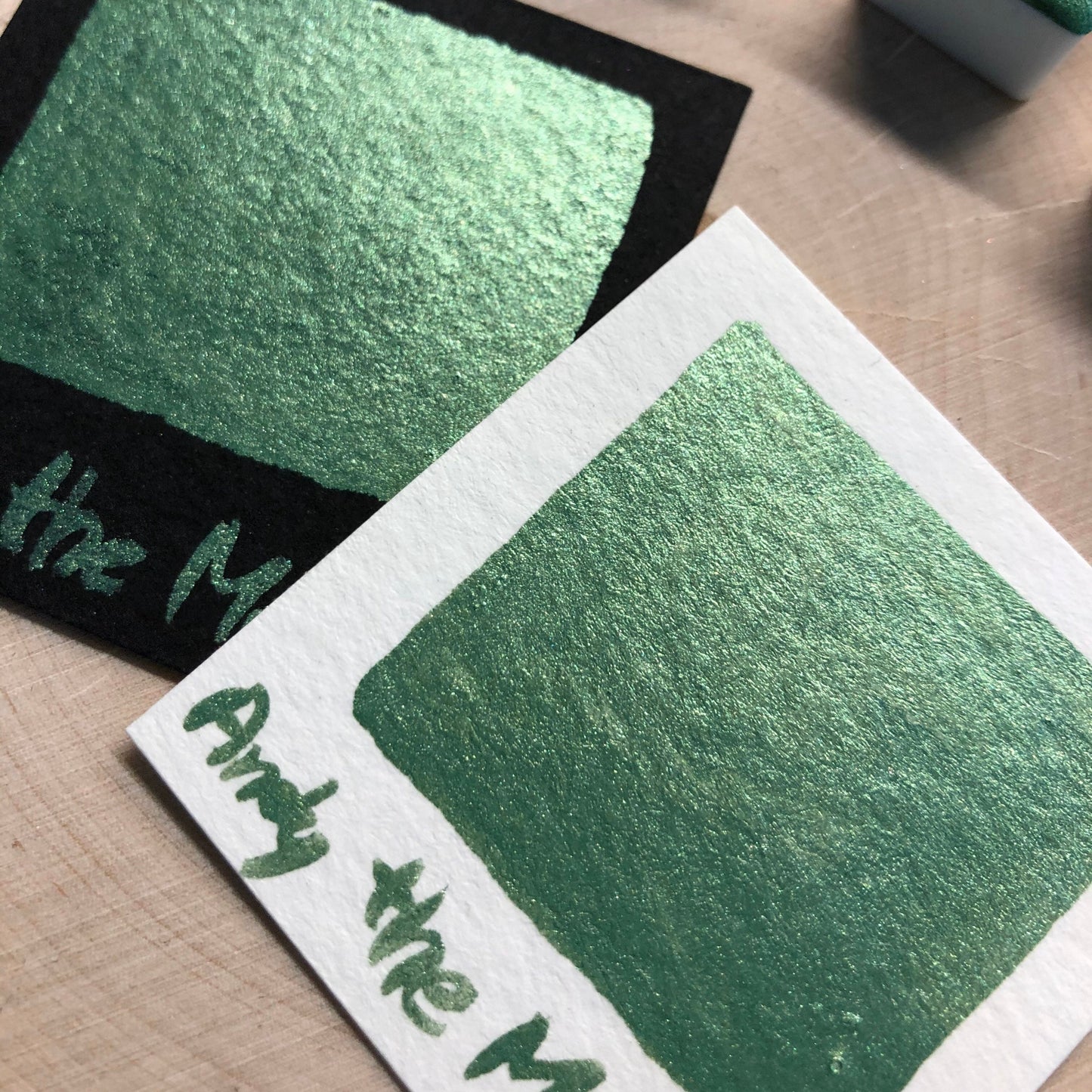 Andy the Money green watercolor paints half pan