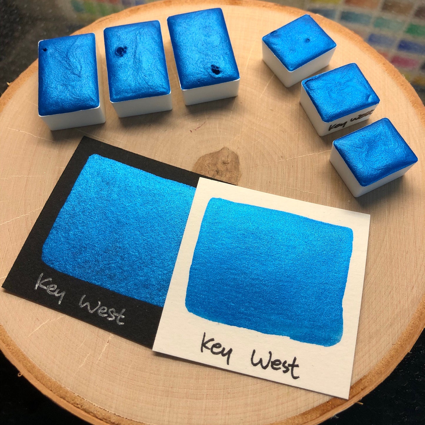 Key West blue watercolor paints Half pans