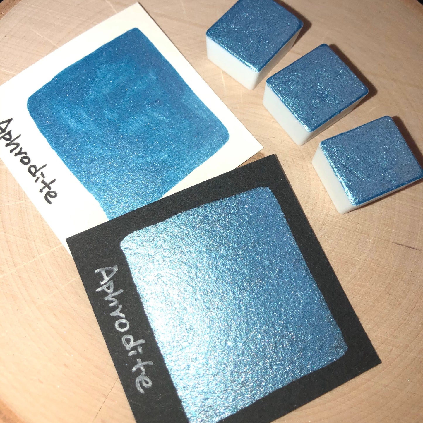 Aphrodite blue watercolor paints half pan