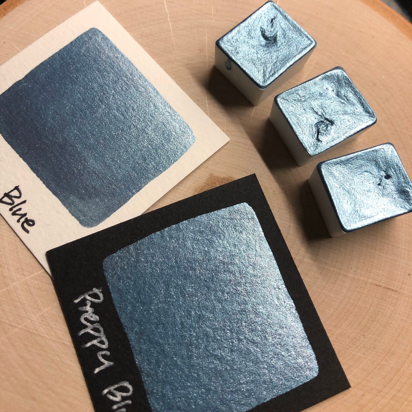 Preppy blue watercolor paints half pans