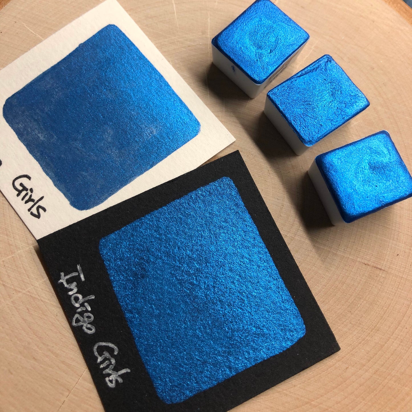 Indigo girls blue watercolor paints half pans