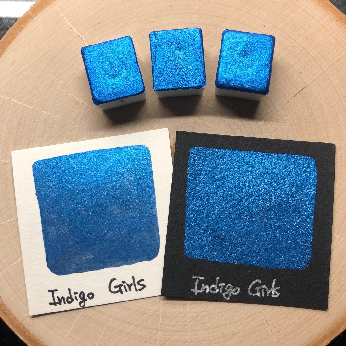Indigo girls blue watercolor paints half pans