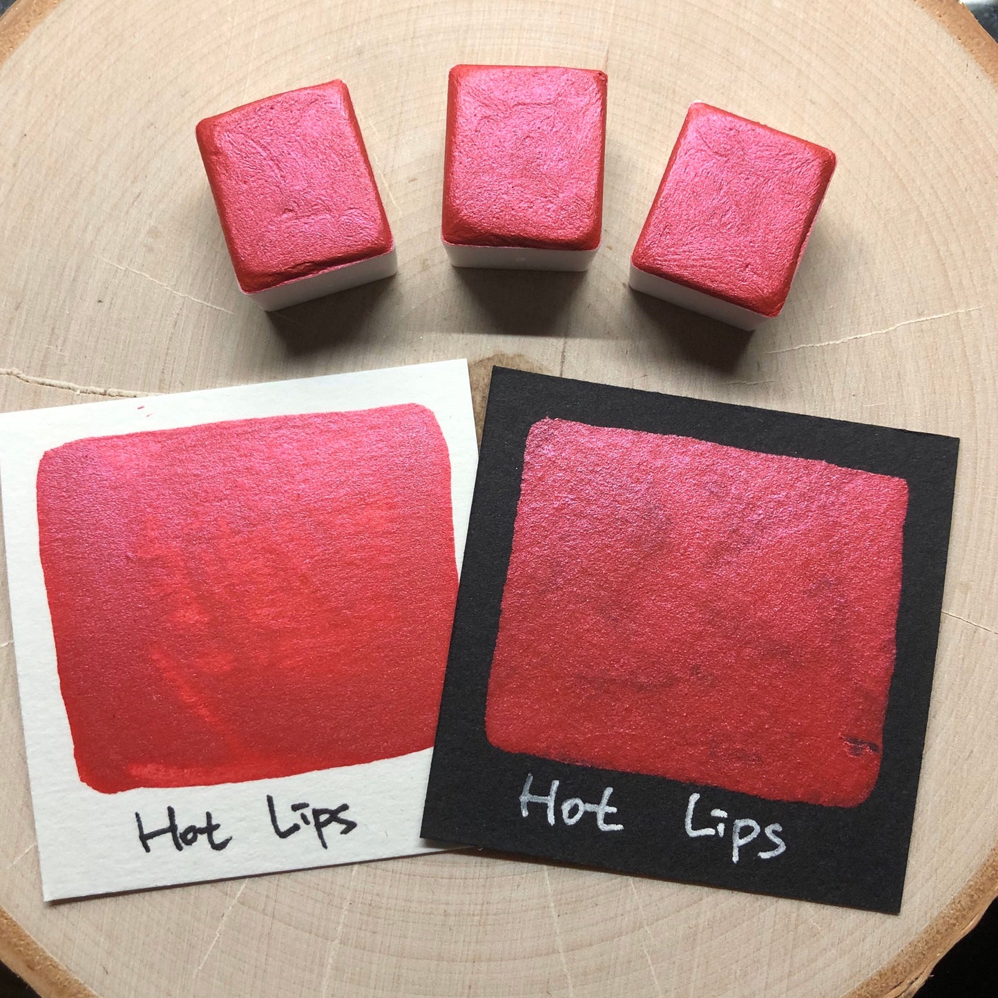 Hot lips pink watercolor paints half pans