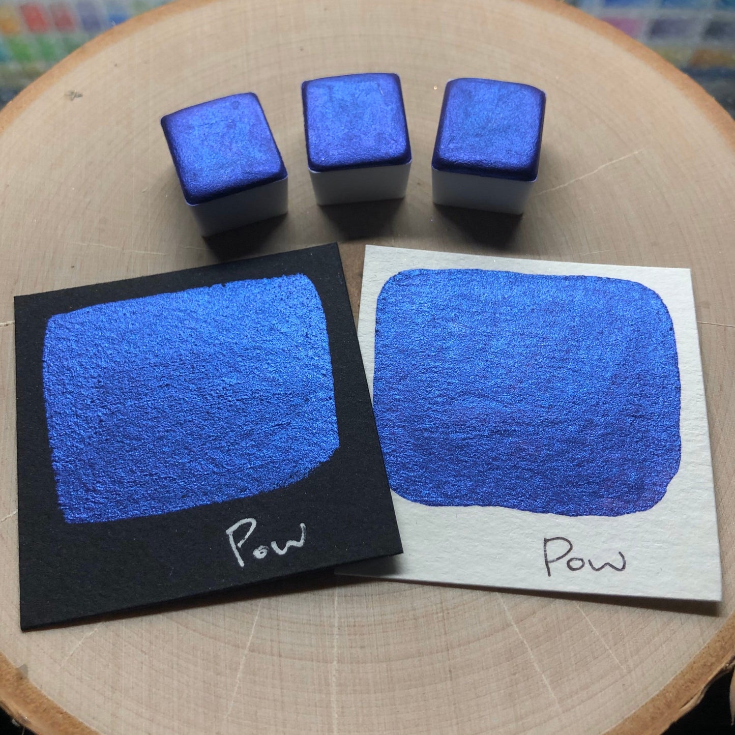Pow purple watercolor paints half pans