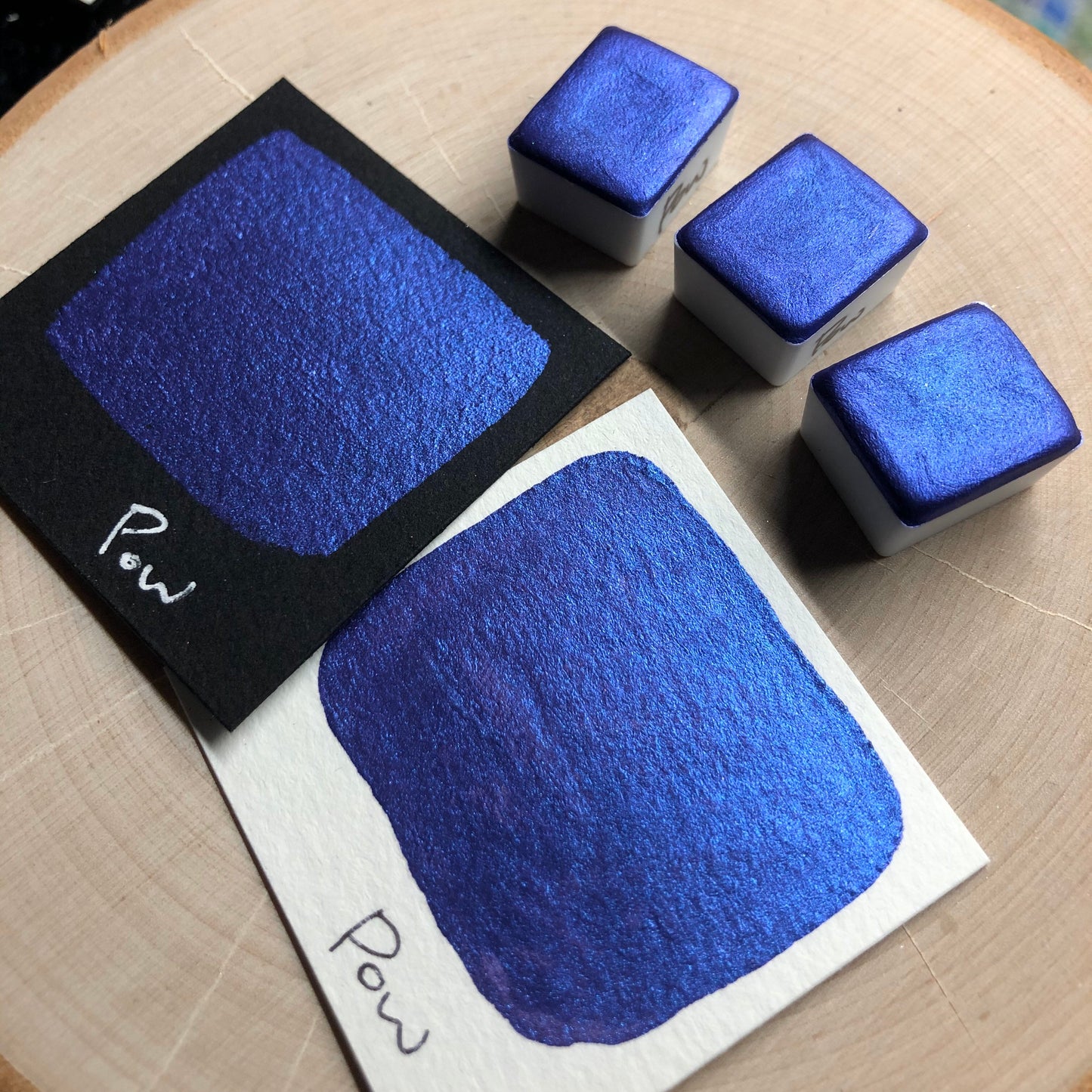 Pow purple watercolor paints half pans