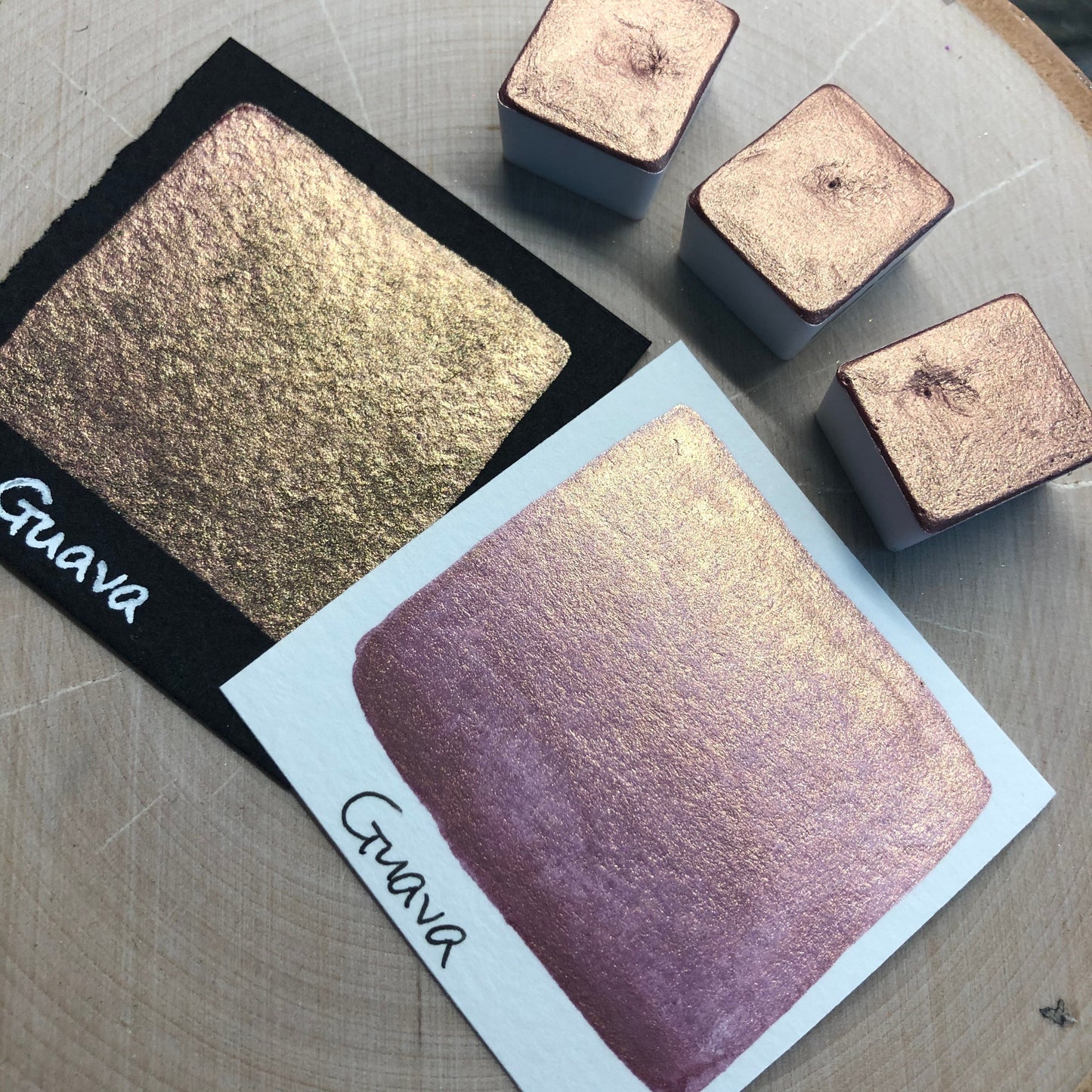 Guava pink watercolor paints half pan