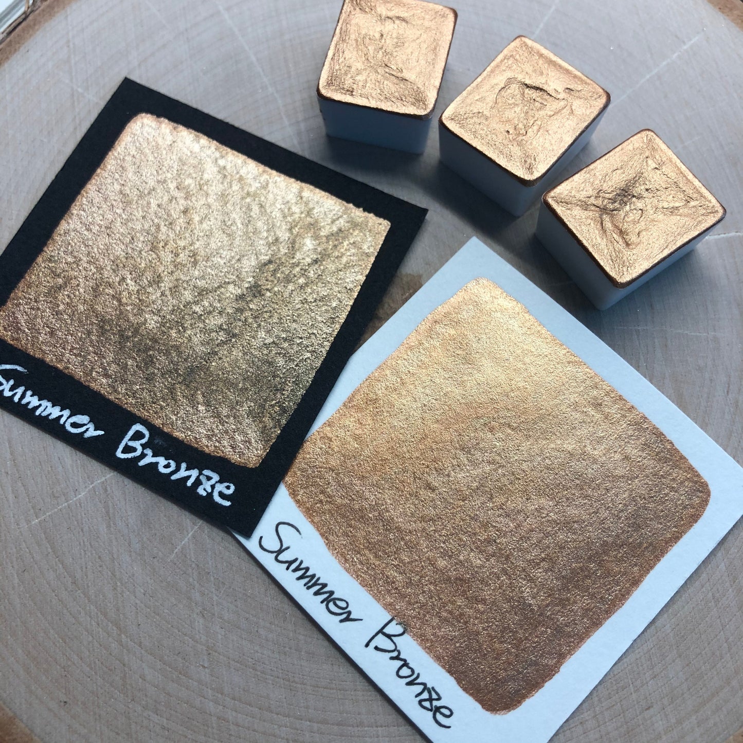 Summer bronze gold watercolor paints half pan