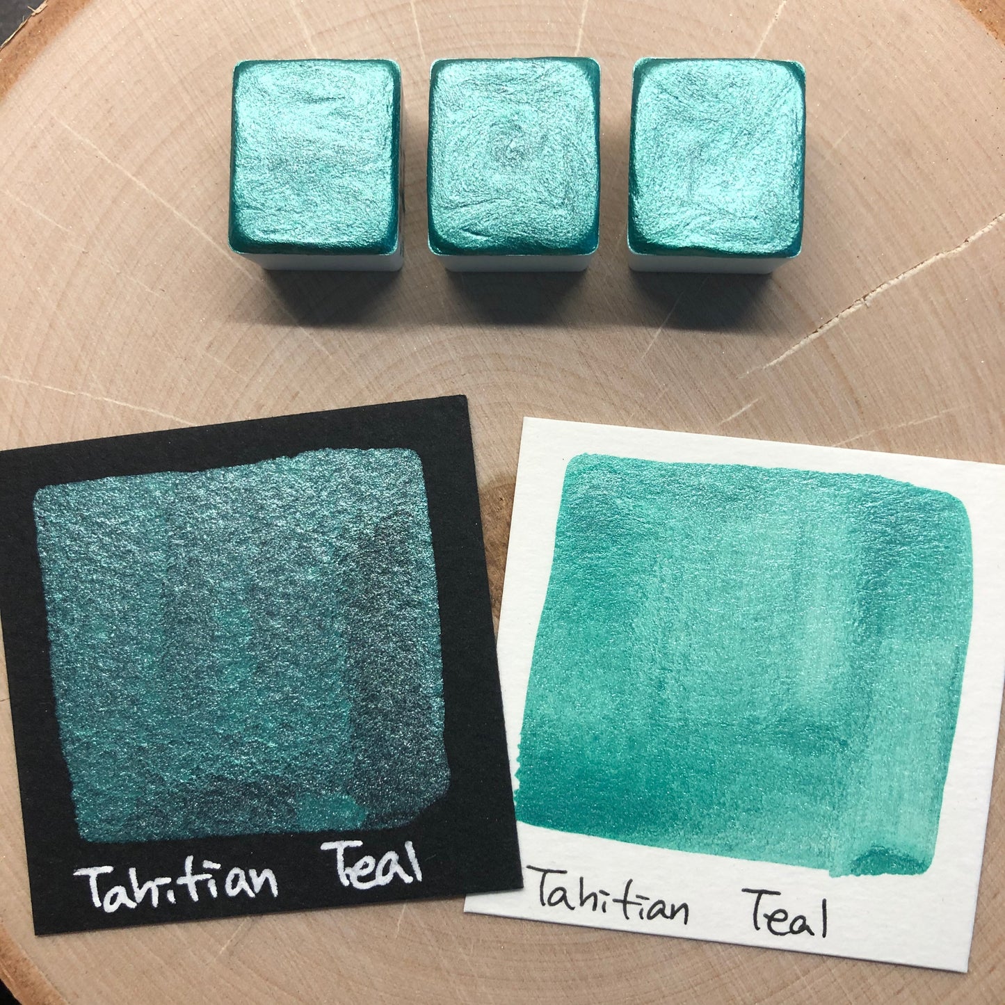 Tahitian teal watercolor paints half pan
