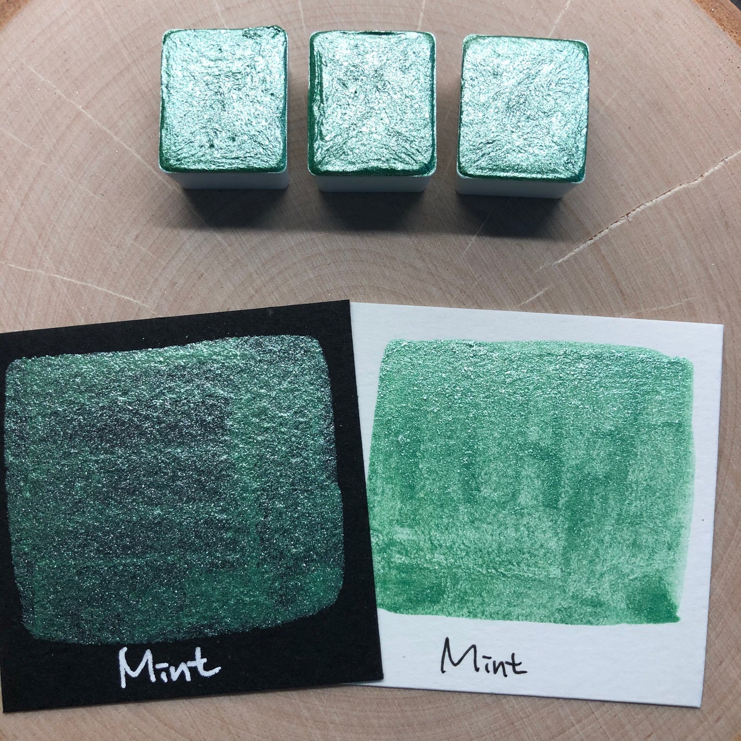 Mint teal watercolor paints half pan