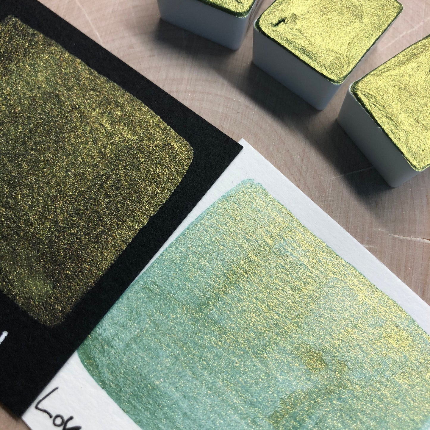 Lounge lizard green watercolor paints half pans