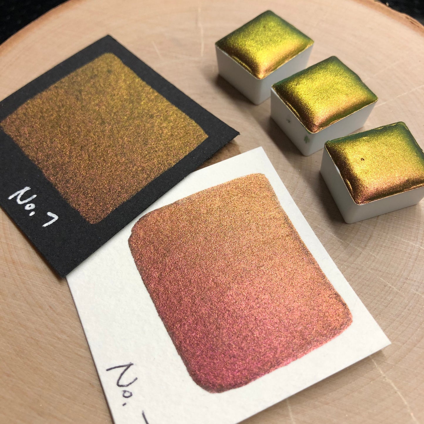 No.7 number series Handmade color shift watercolor paints chrome pigments Half/Quarter/Mini