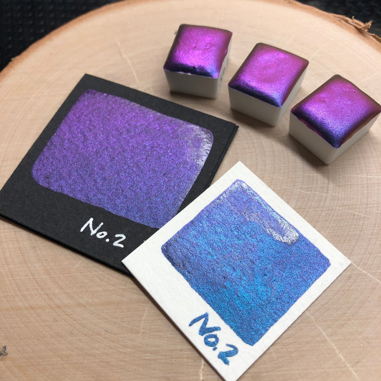 No.2 number series Handmade color shift watercolor paints chrome pigments Half/Quarter/Mini