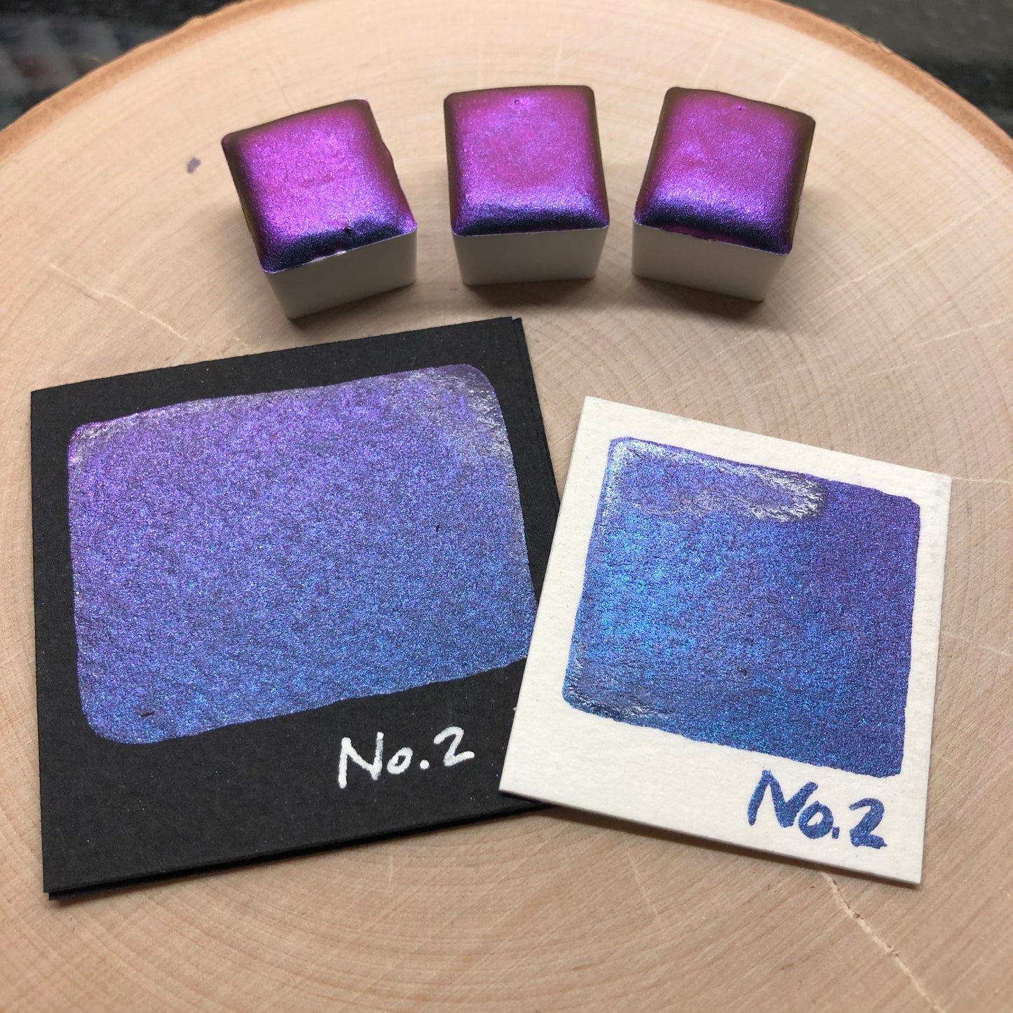 No.2 number series Handmade color shift watercolor paints chrome pigments Half/Quarter/Mini