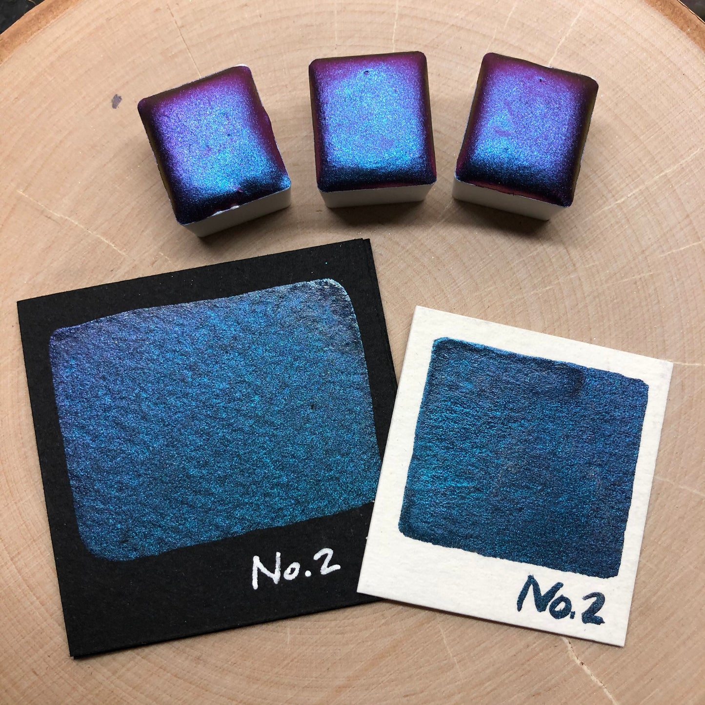 No.2 number series Handmade color shift watercolor paints chrome pigments Half/Quarter/Mini